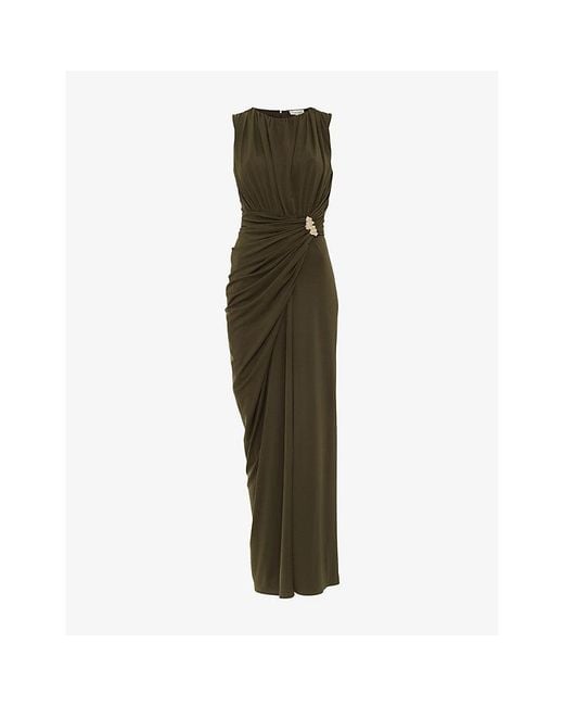 Phase Eight Green Petite Cassidy Sleeveless Stretch-Woven Maxi Dress