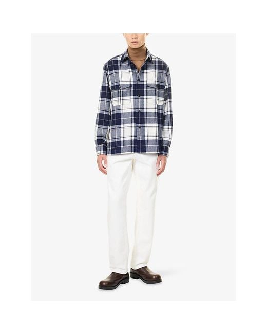 Dunhill Blue Tartan Cashmere Overshirt for men