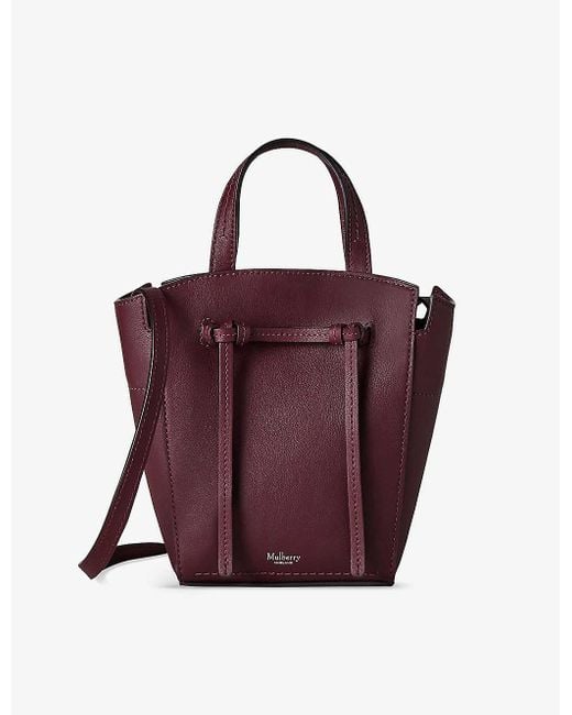 Mulberry Purple Clovelly Mini Leather Tote Bag