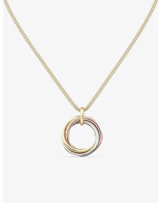 Cartier Metallic Trinity Medium 18ct White, Rose And Yellow-gold Pendant Necklace