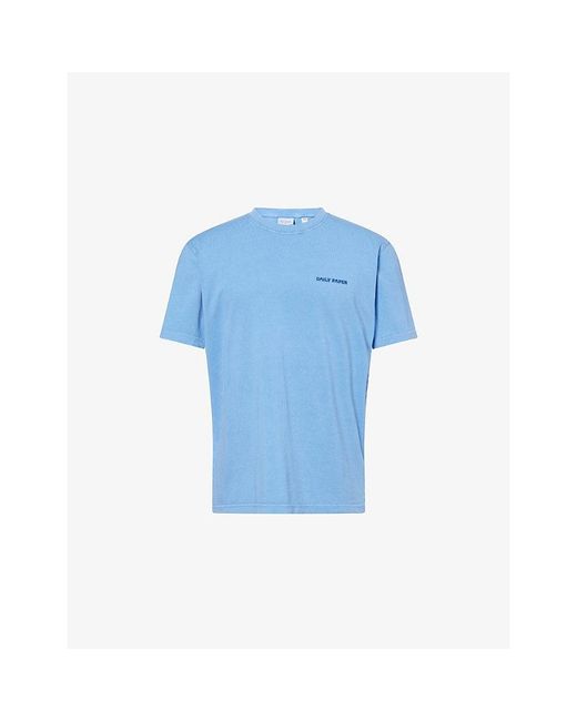 Daily Paper Blue Dias Logo-Embossed Cotton T-Shirt for men