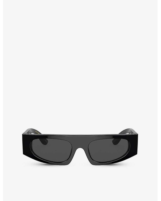 Dolce & Gabbana Black Dg4411 Rectangle-frame Acetate Sunglasses