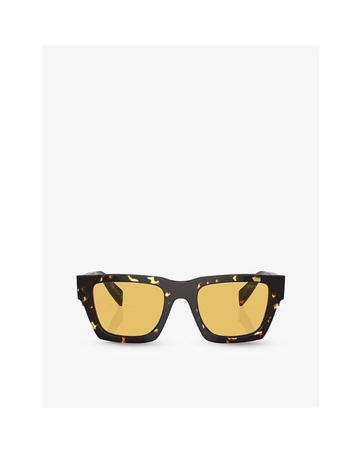 Prada Metallic Pr A06s Pillow-frame Acetate Sunglasses