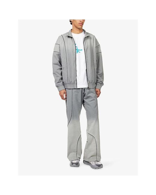 Off-White c/o Virgil Abloh Gray Offline Gradient Track Cotton Jacket for men