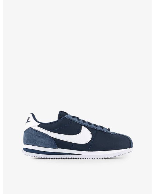 Nike Blue Cortez Swoosh-logo Leather Low-top Trainers