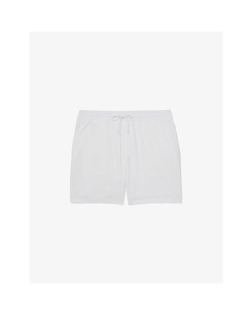 Reiss White Cliff Drawstring Swim Shorts for men