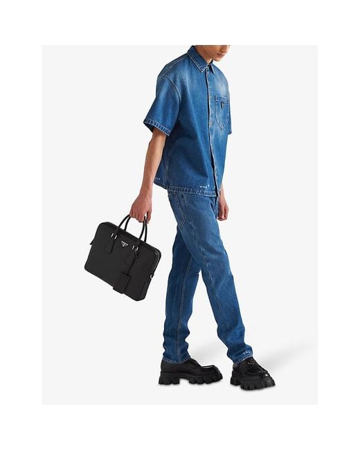 Prada Black Saffiano Leather Work Bag for men