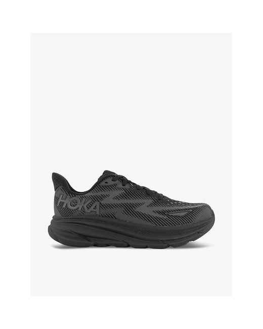 Hoka One One Black Clifton 9 Breathable Polyester-blend Low-top Trainers