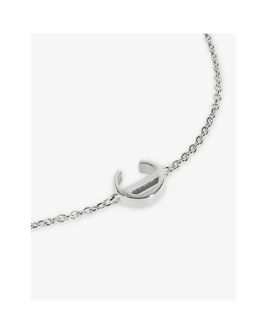 Monica Vinader Metallic Initial C 925 Sterling Chain Bracelet
