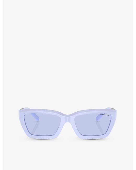 Tiffany & Co Blue Tf4213 Rectangle-frame Acetate Sunglasses