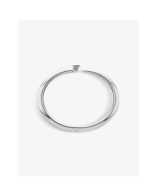Shaun Leane White Tusk Sabre Sterling Silver And Diamond Bangle