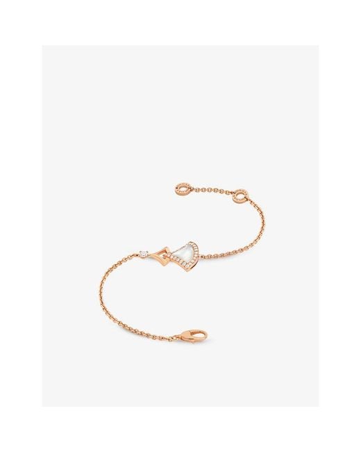 BVLGARI Natural Divas Dream 18Ct Rose- 0.31Ct Brilliant-Cut Diamond And Mother-Of-Pearl Charm Bracelet