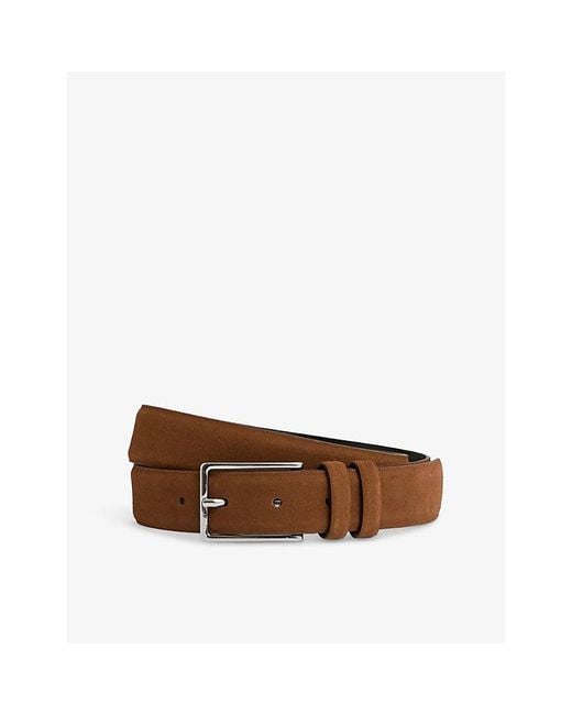 Reiss Brown Dante Suede Belt for men