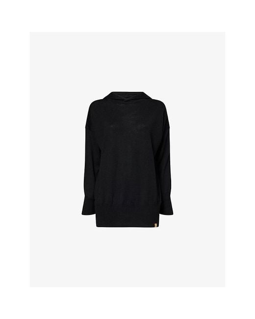 Now You Live Black Beeby Knitted Merino-Wool Hoody
