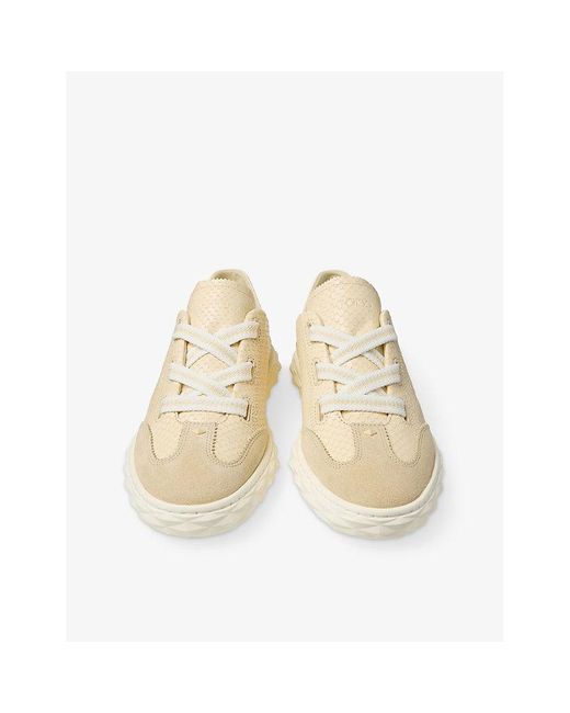Jimmy Choo Natural Diamond Light Flex Leather Low-Top Trainers