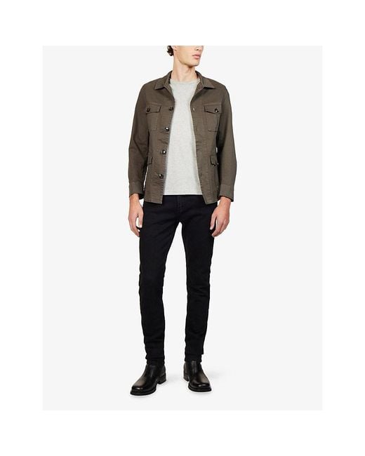 Vingt Quatre Black Taylor Slim-Fit Denim Jeans for men