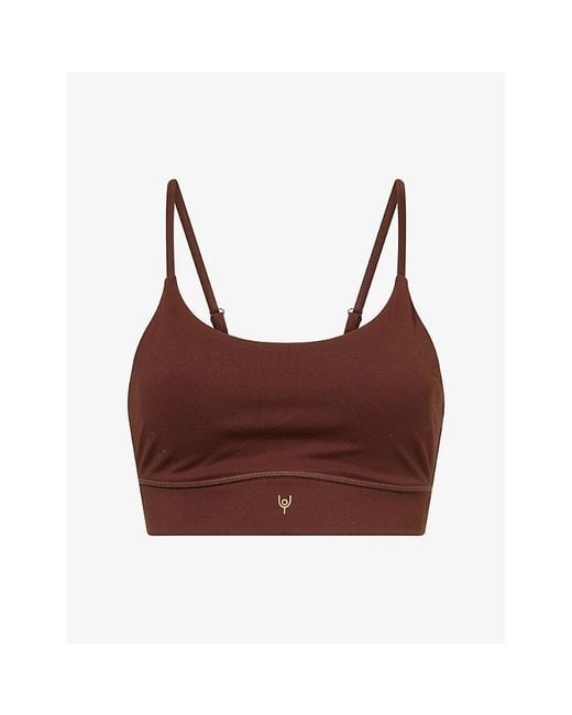 Now You Live Brown Leamington Scoop-Neck Sports Bra