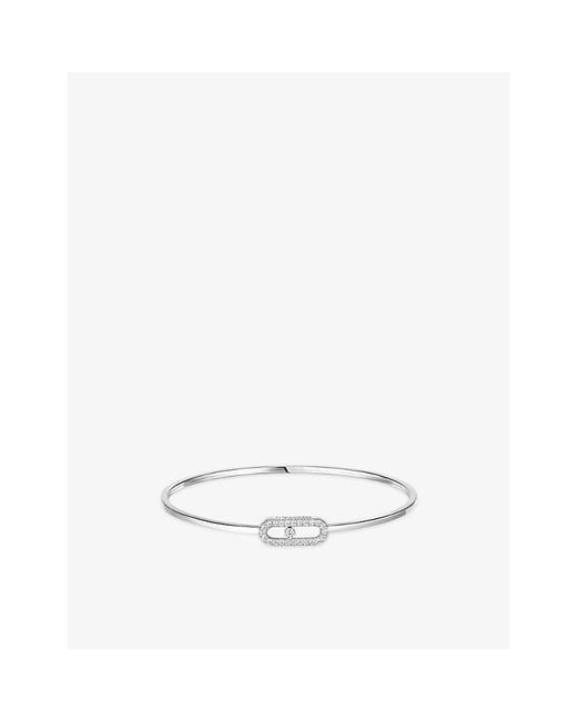 Messika White Move Uno Small Flex 18Ct And 0.14Ct Diamond Bracelet
