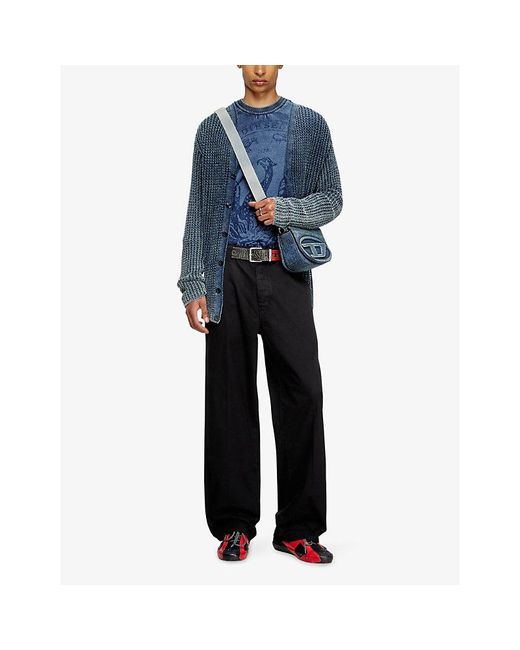 DIESEL Black P-Hant-Chino Straight-Leg Cotton-Twill Trousers for men
