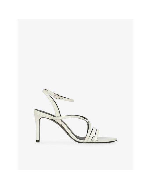 The Kooples White Patent-Leather Heeled Sandals