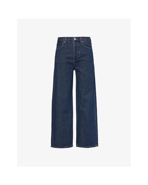 Agolde Blue Ren Wide-Leg Relaxed-Fit Denim Jeans