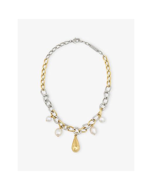 Marni Metallic Symbol Logo Brass Necklace