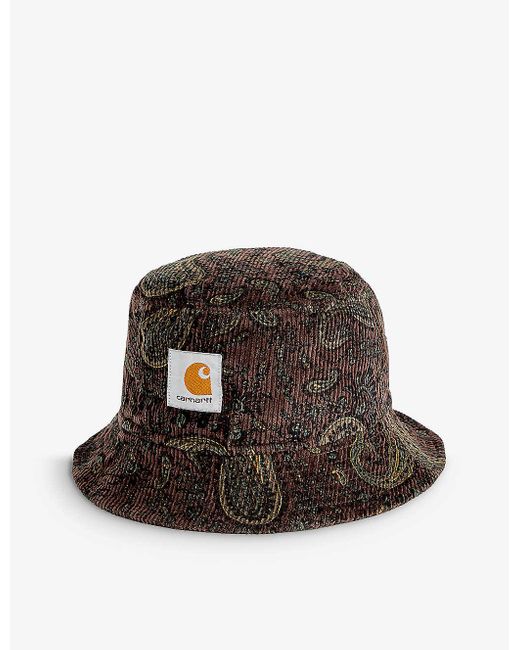 Carhartt Brown Cord Paisley Cotton-corduroy Bucket Hat for men