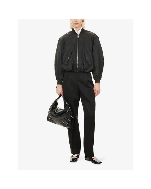 Givenchy Black Cropped Shell-Padded Bomber Jacket