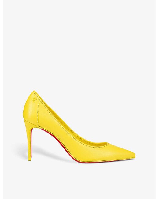 Christian Louboutin Yellow Sporty Kate 85 Leather Heeled Courts
