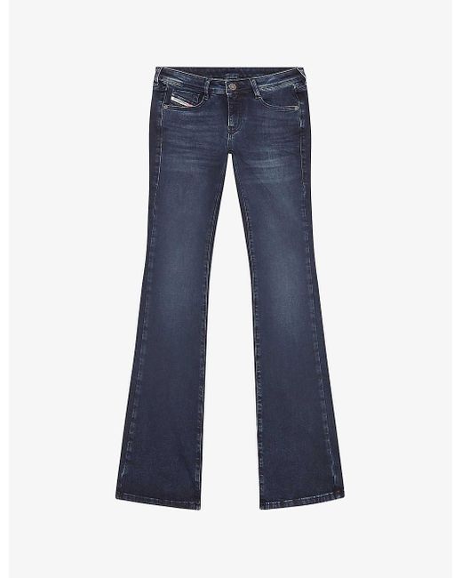 DIESEL Blue 969 D-ebbey Flared-leg Low-rise Stretch-denim Jeans