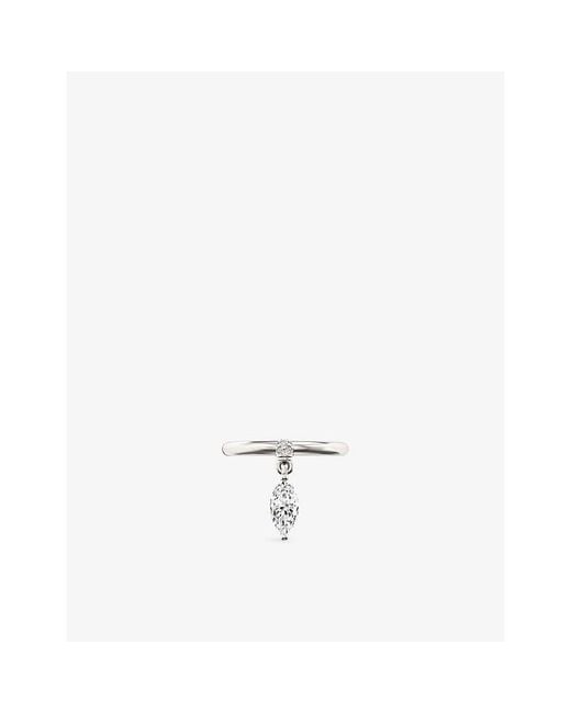 Iphoria White Mini Pierced Sterling- And Marquise-Cut Topaz Drop Ring