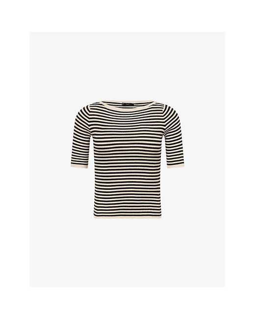 Weekend by Maxmara White Waser Stripe-Pattern Stretch-Knit Top
