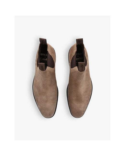 Loake Brown Emsworth Welted-sole Suede Chelsea Boots for men