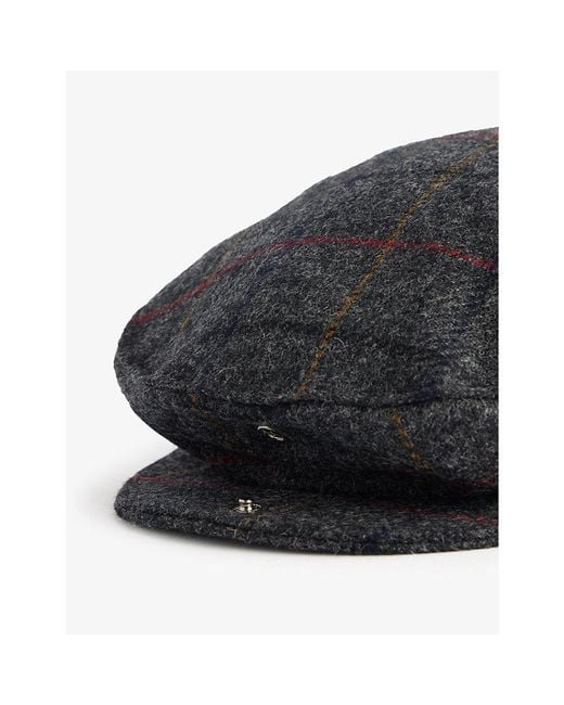 Dents Gray Fonthill Flat-Crown Wool Cap for men
