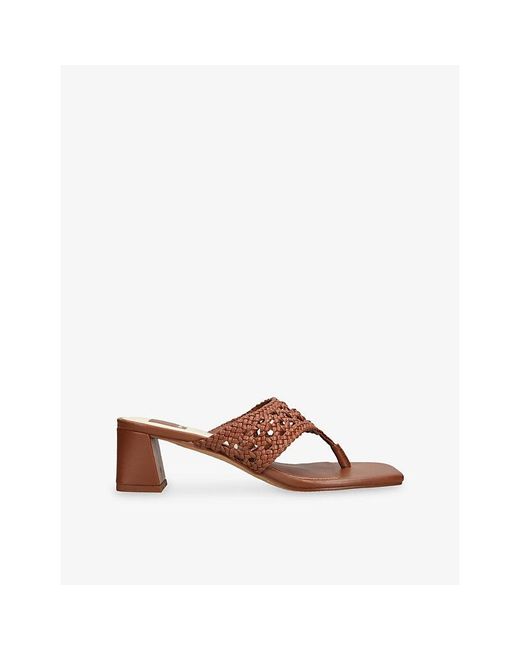 Dolce Vita Brown Barlo Faux-Leather Heeled Sandals