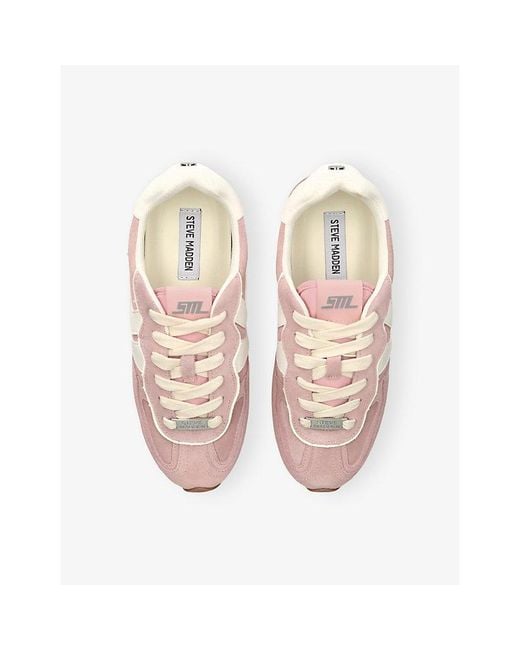 Steve Madden Pink Abbi Suede Trainers