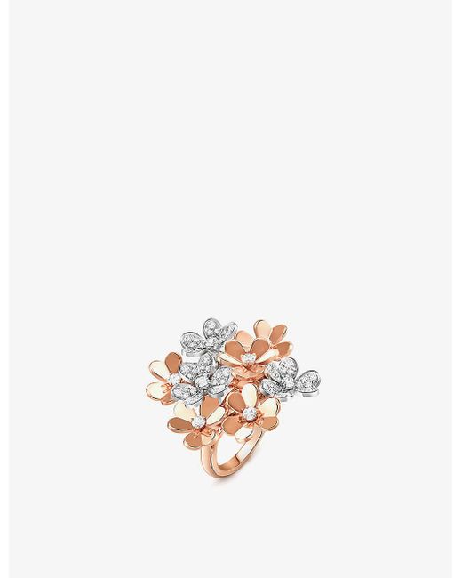 Van Cleef & Arpels Frivole 18ct Rose-gold, Rhodium-plated 18ct White-gold And 0.93ct Diamond Ring