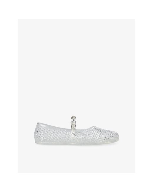 Ancient Greek Sandals White Iro Shells Pvc Ballet Flats