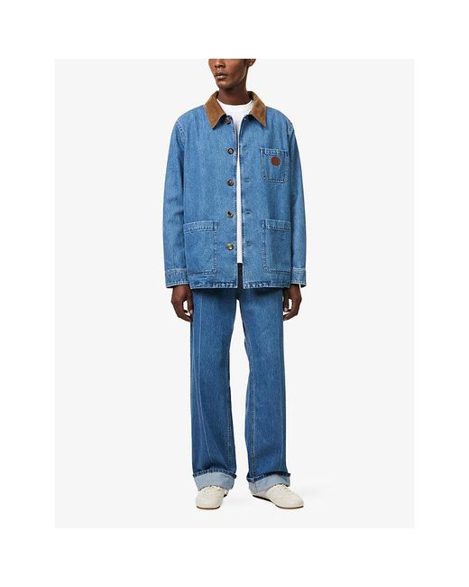Valentino Garavani Blue Straight-Leg Washed Denim Jeans for men