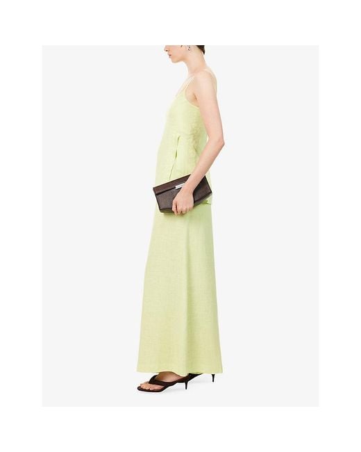 Yasmina Q Yellow Mia Wide-Leg Cotton Trousers