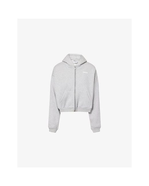 GYMSHARK White Cosy Luxe Zip-Through Sweat-Jersey Hoody