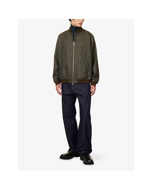 Barena Green Gabier Checked Wool Jacket for men