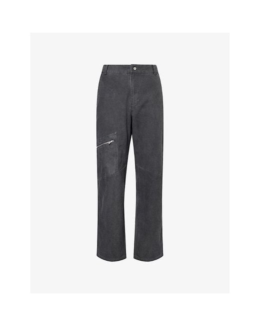 Represent Gray Workwear Wide-Leg Cotton Trousers for men