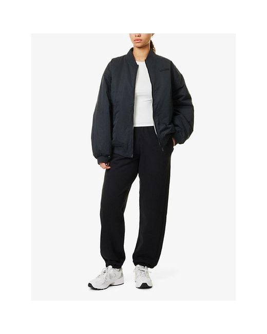 lululemon athletica Black Tapered-Leg Cotton-Blend Jogging Bottoms