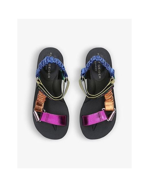 Kurt Geiger Multicolor Orion Logo-Print Woven Sandals