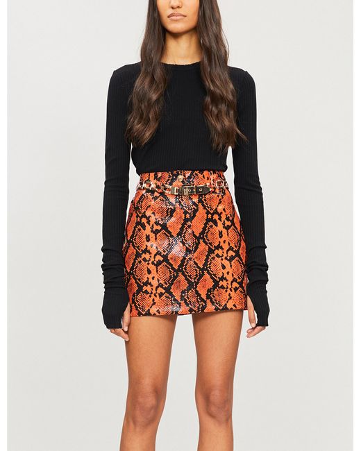 Orange clearance snakeskin skirt