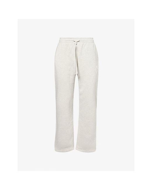 The Couture Club White Monogram-Emblem Straight-Leg Cotton-Jersey Jogging Bottoms for men