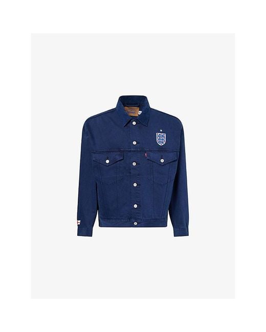 Levi's Blue Levi's X World Cup England Football Type Iii Denim Trucker Jacket for men