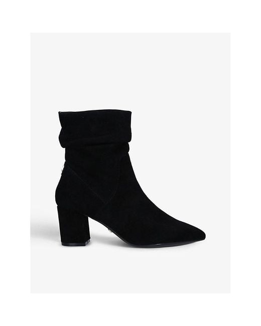 Carvela Kurt Geiger Black Admire Slouchy Pointed-toe Suede Ankle Boots