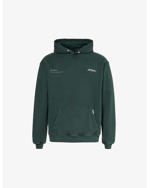 Represent Green Patron Of The Club Brand-print Cotton-jersey Hoody for men
